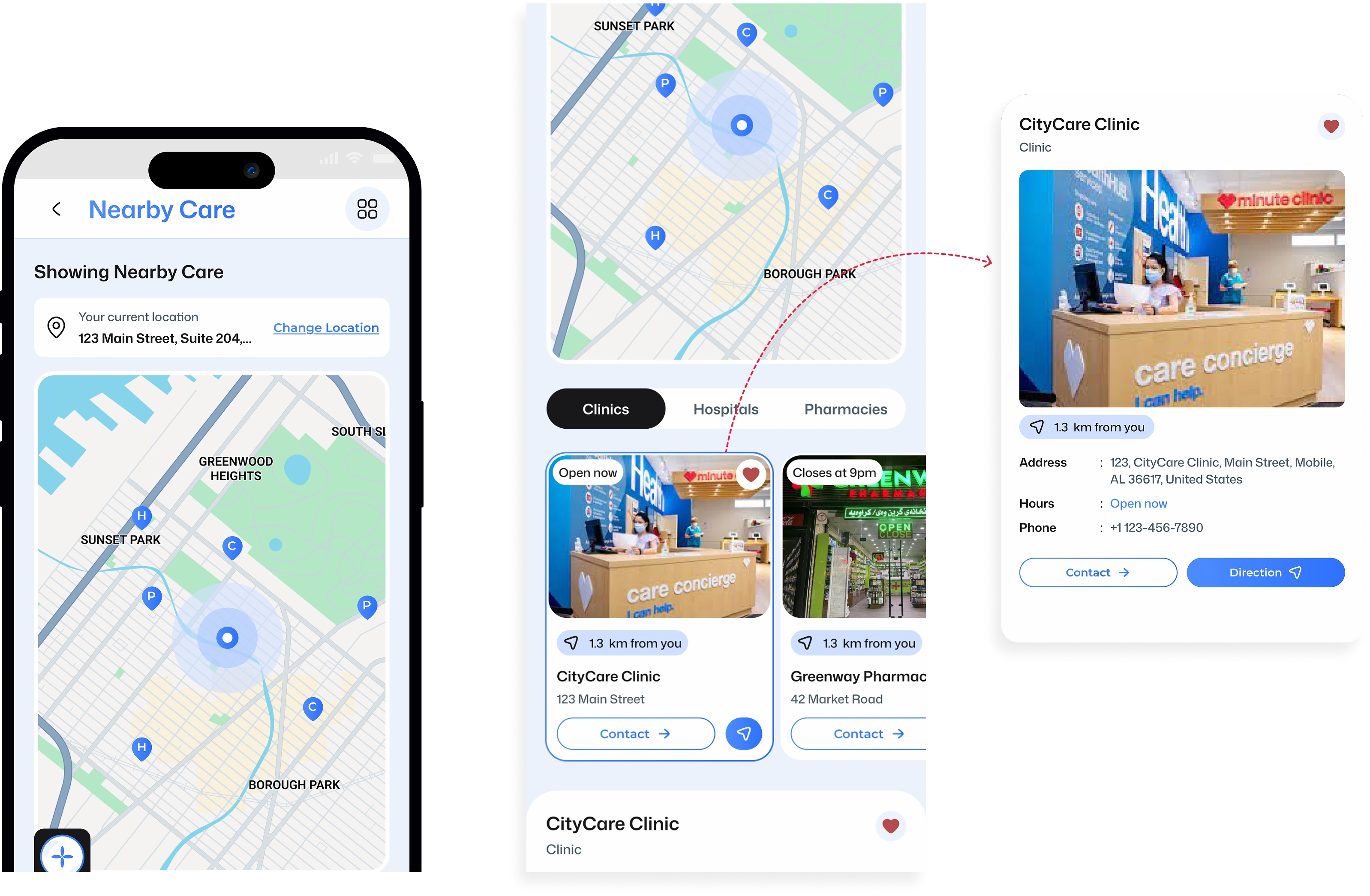 الباحث عن الرعاية الصحية القريبة