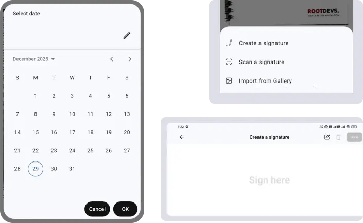 PDF에 서명 및 날짜 추가